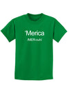 Merica Text Childrens Dark T-Shirt-Childrens T-Shirt-TooLoud-Kelly-Green-X-Small-Davson Sales