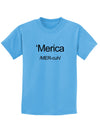 Merica Text Childrens T-Shirt-Childrens T-Shirt-TooLoud-Aquatic-Blue-X-Small-Davson Sales