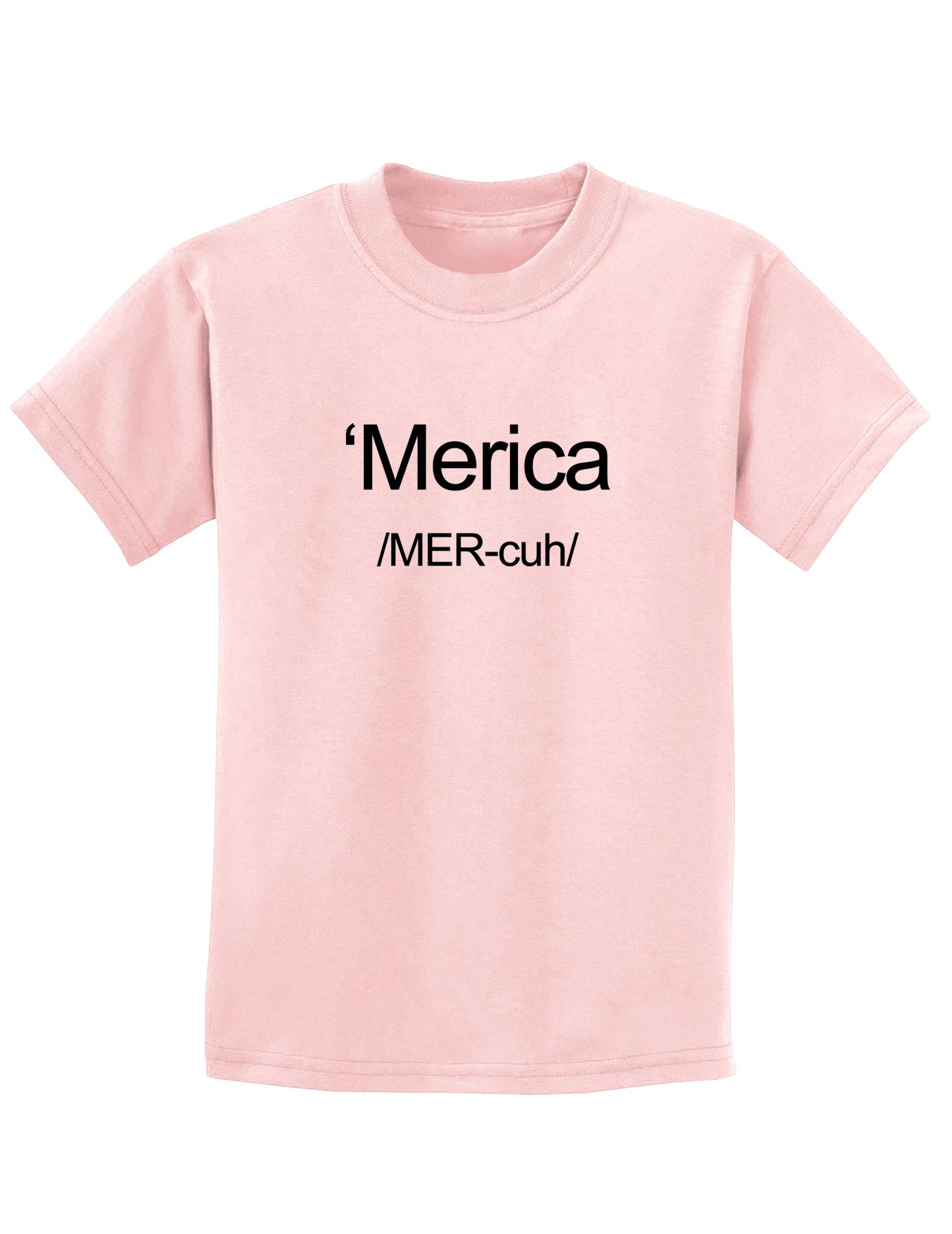 Merica Text Childrens T-Shirt-Childrens T-Shirt-TooLoud-PalePink-X-Small-Davson Sales