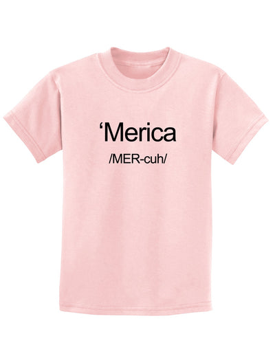 Merica Text Childrens T-Shirt-Childrens T-Shirt-TooLoud-PalePink-X-Small-Davson Sales