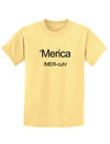 Merica Text Childrens T-Shirt-Childrens T-Shirt-TooLoud-Daffodil-Yellow-X-Small-Davson Sales