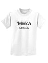 Merica Text Childrens T-Shirt-Childrens T-Shirt-TooLoud-White-X-Small-Davson Sales