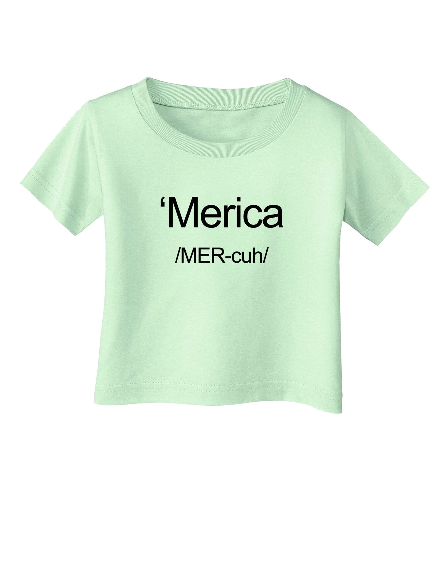 Merica Text Infant T-Shirt-Infant T-Shirt-TooLoud-Light-Green-06-Months-Davson Sales