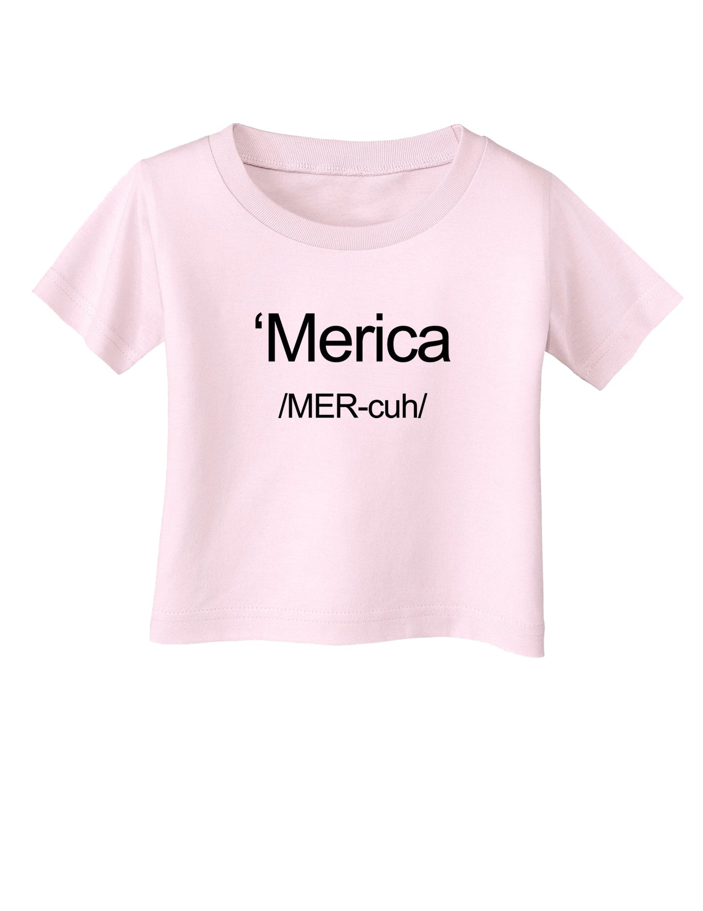Merica Text Infant T-Shirt-Infant T-Shirt-TooLoud-Light-Pink-06-Months-Davson Sales