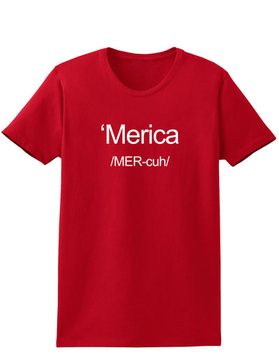 Merica Text Womens Dark T-Shirt-TooLoud-Red-X-Small-Davson Sales