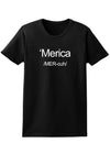 Merica Text Womens Dark T-Shirt-TooLoud-Black-X-Small-Davson Sales