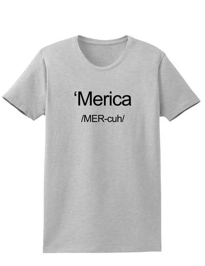 Merica Text Womens T-Shirt-Womens T-Shirt-TooLoud-AshGray-X-Small-Davson Sales