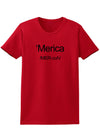 Merica Text Womens T-Shirt-Womens T-Shirt-TooLoud-Red-X-Small-Davson Sales