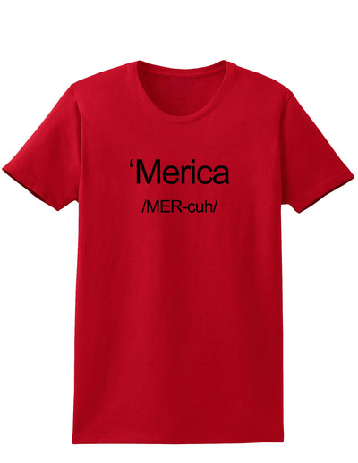 Merica Text Womens T-Shirt-Womens T-Shirt-TooLoud-Red-X-Small-Davson Sales