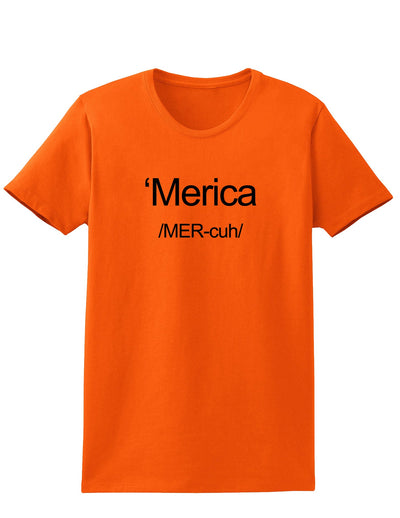 Merica Text Womens T-Shirt-Womens T-Shirt-TooLoud-Orange-X-Small-Davson Sales