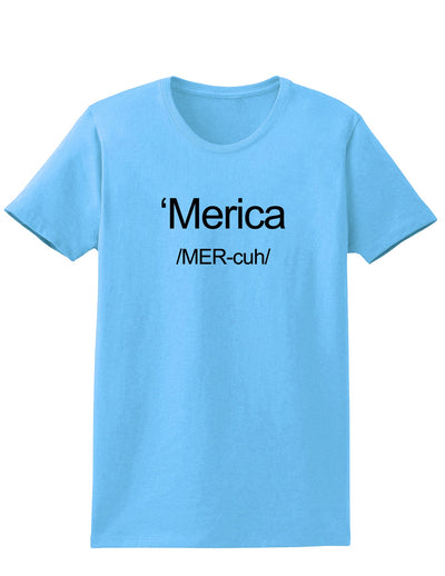 Merica Text Womens T-Shirt-Womens T-Shirt-TooLoud-Aquatic-Blue-X-Small-Davson Sales