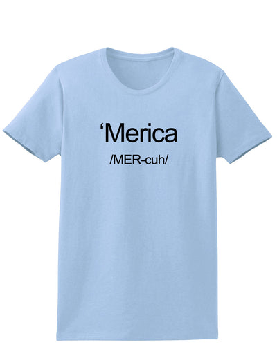 Merica Text Womens T-Shirt-Womens T-Shirt-TooLoud-Light-Blue-X-Small-Davson Sales