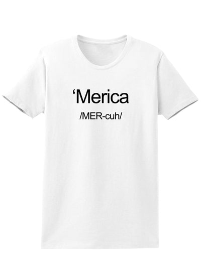 Merica Text Womens T-Shirt-Womens T-Shirt-TooLoud-White-X-Small-Davson Sales