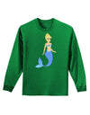 Mermaid Design - Blue Adult Long Sleeve Dark T-Shirt-TooLoud-Kelly-Green-Small-Davson Sales