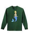 Mermaid Design - Blue Adult Long Sleeve Dark T-Shirt-TooLoud-Dark-Green-Small-Davson Sales