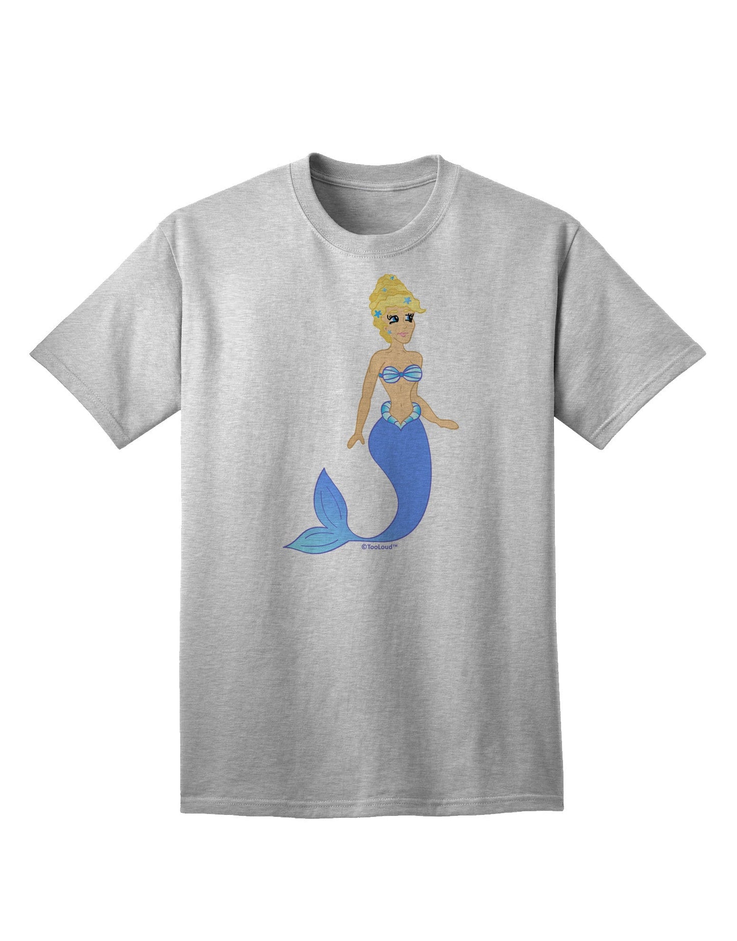 Mermaid Design - Blue Adult T-Shirt-Mens T-Shirt-TooLoud-AshGray-Small-Davson Sales