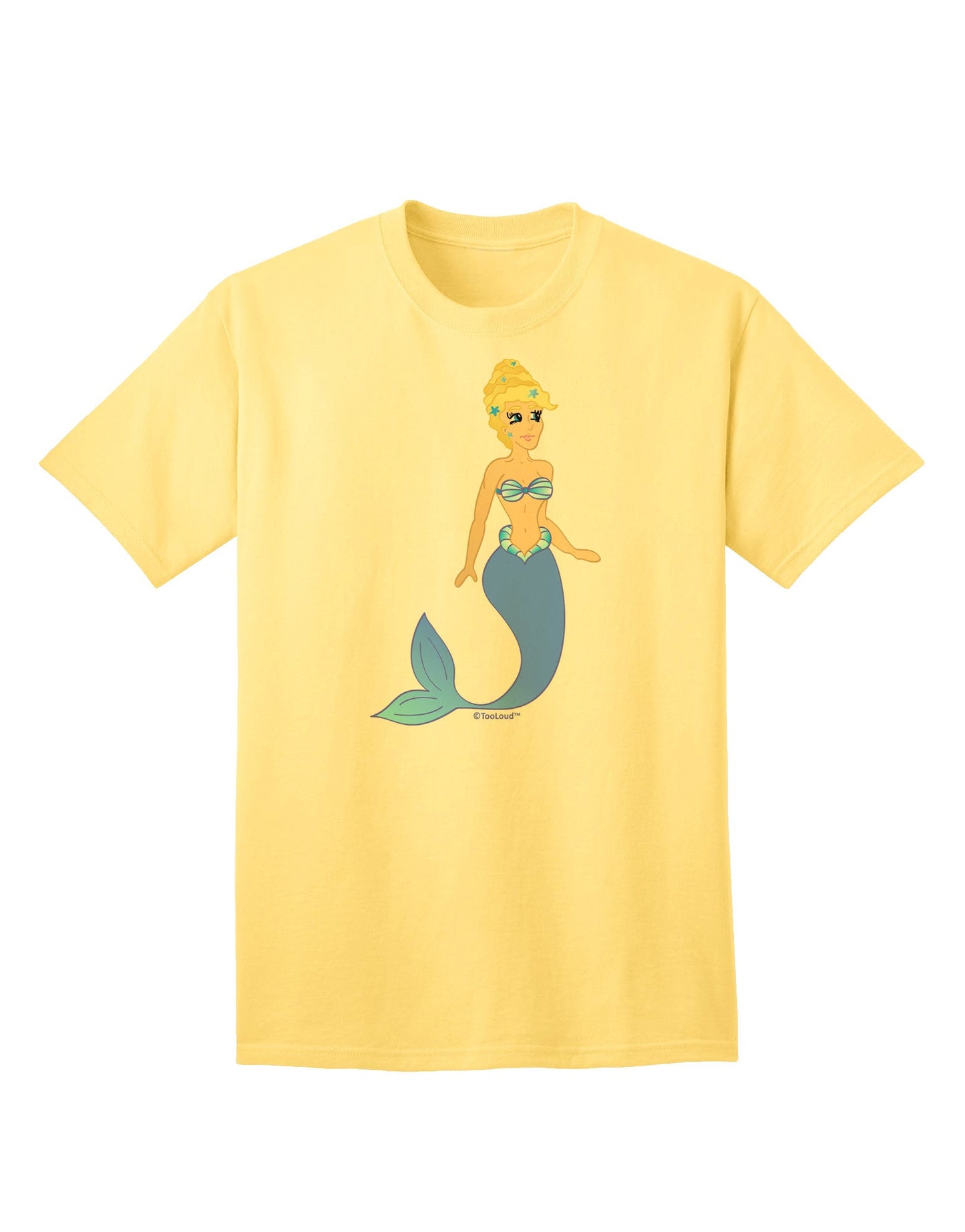 Mermaid Design - Blue Adult T-Shirt-Mens T-Shirt-TooLoud-Yellow-Small-Davson Sales