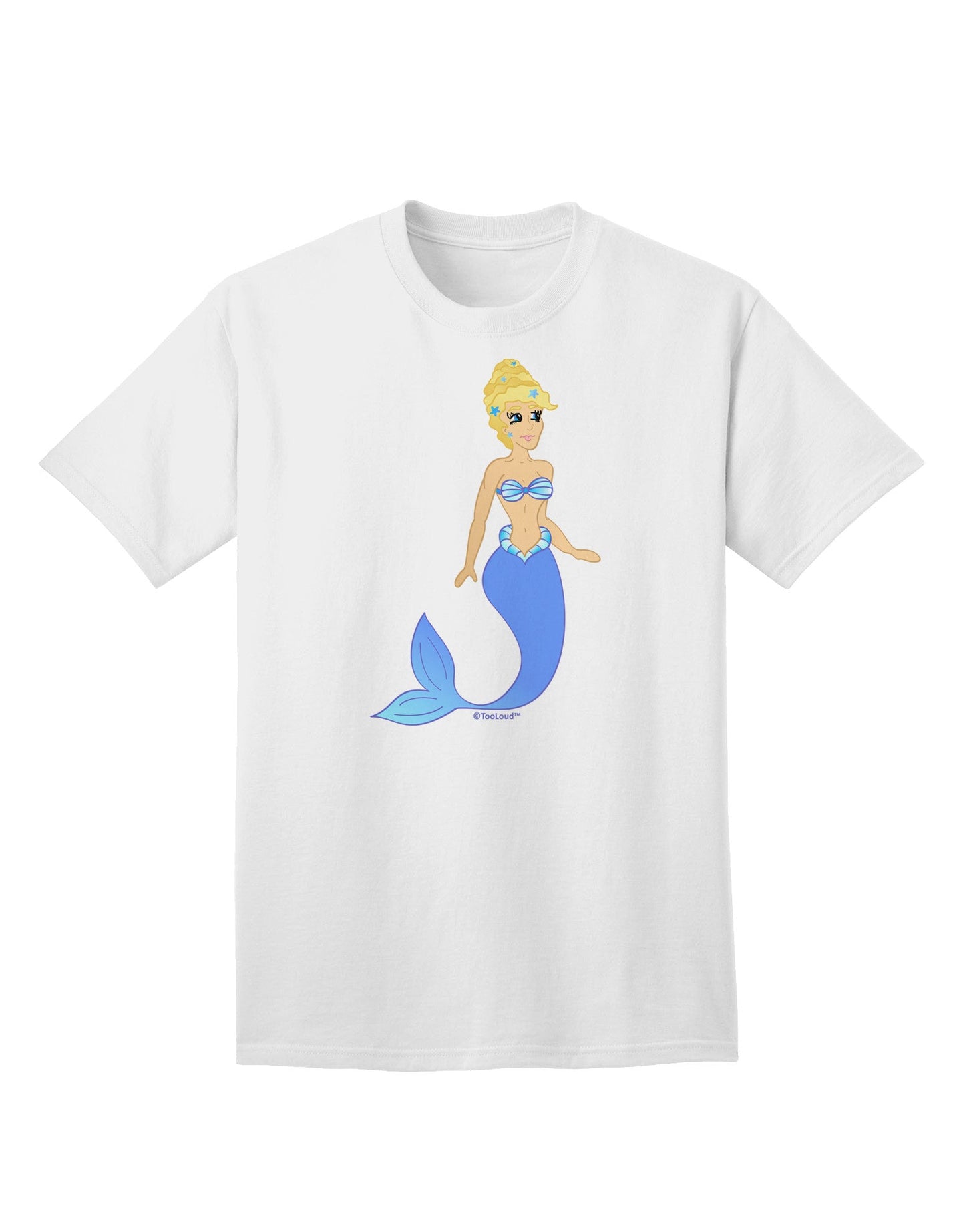 Mermaid Design - Blue Adult T-Shirt-Mens T-Shirt-TooLoud-White-Small-Davson Sales