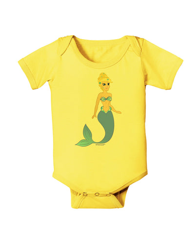 Mermaid Design - Blue Baby Romper Bodysuit-Baby Romper-TooLoud-Yellow-06-Months-Davson Sales