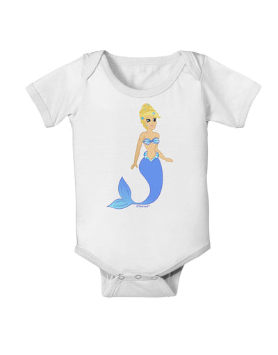 Mermaid Design - Blue Baby Romper Bodysuit-Baby Romper-TooLoud-White-06-Months-Davson Sales