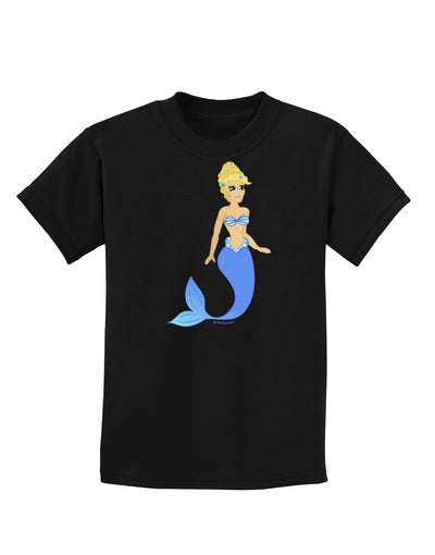 Mermaid Design - Blue Childrens Dark T-Shirt-Childrens T-Shirt-TooLoud-Black-X-Small-Davson Sales