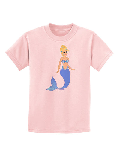 Mermaid Design - Blue Childrens T-Shirt-Childrens T-Shirt-TooLoud-PalePink-X-Small-Davson Sales