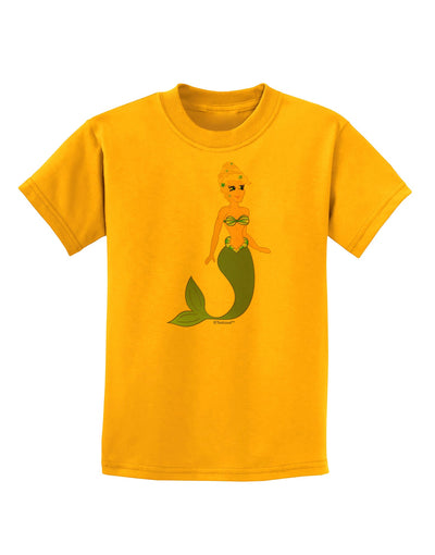 Mermaid Design - Blue Childrens T-Shirt-Childrens T-Shirt-TooLoud-Gold-X-Small-Davson Sales