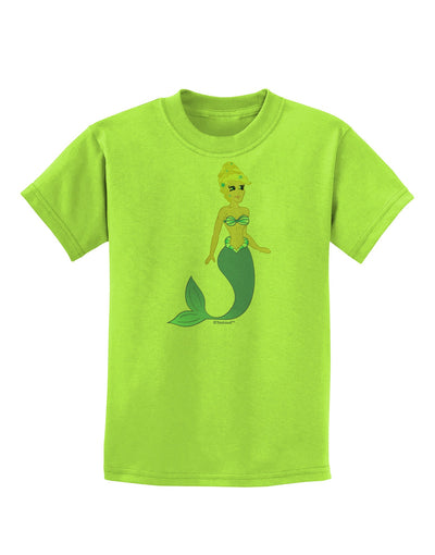 Mermaid Design - Blue Childrens T-Shirt-Childrens T-Shirt-TooLoud-Lime-Green-X-Small-Davson Sales