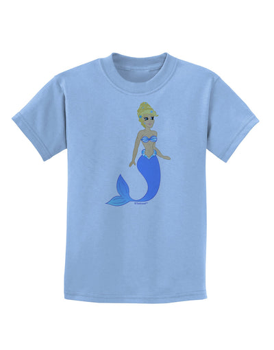 Mermaid Design - Blue Childrens T-Shirt-Childrens T-Shirt-TooLoud-Light-Blue-X-Small-Davson Sales