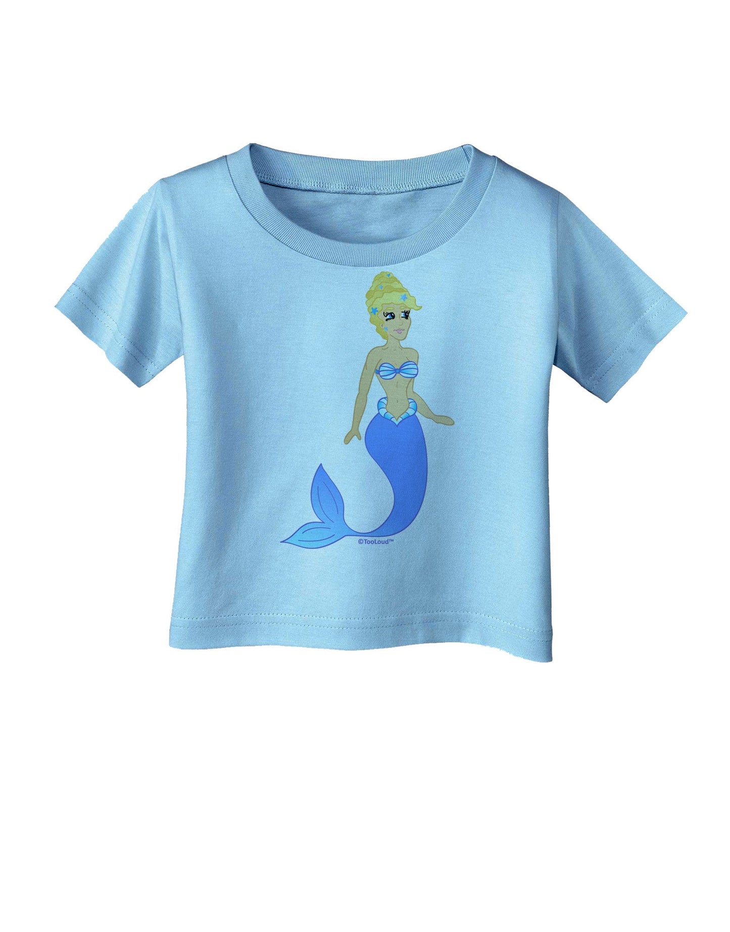 Mermaid Design - Blue Infant T-Shirt-Infant T-Shirt-TooLoud-Aquatic-Blue-06-Months-Davson Sales