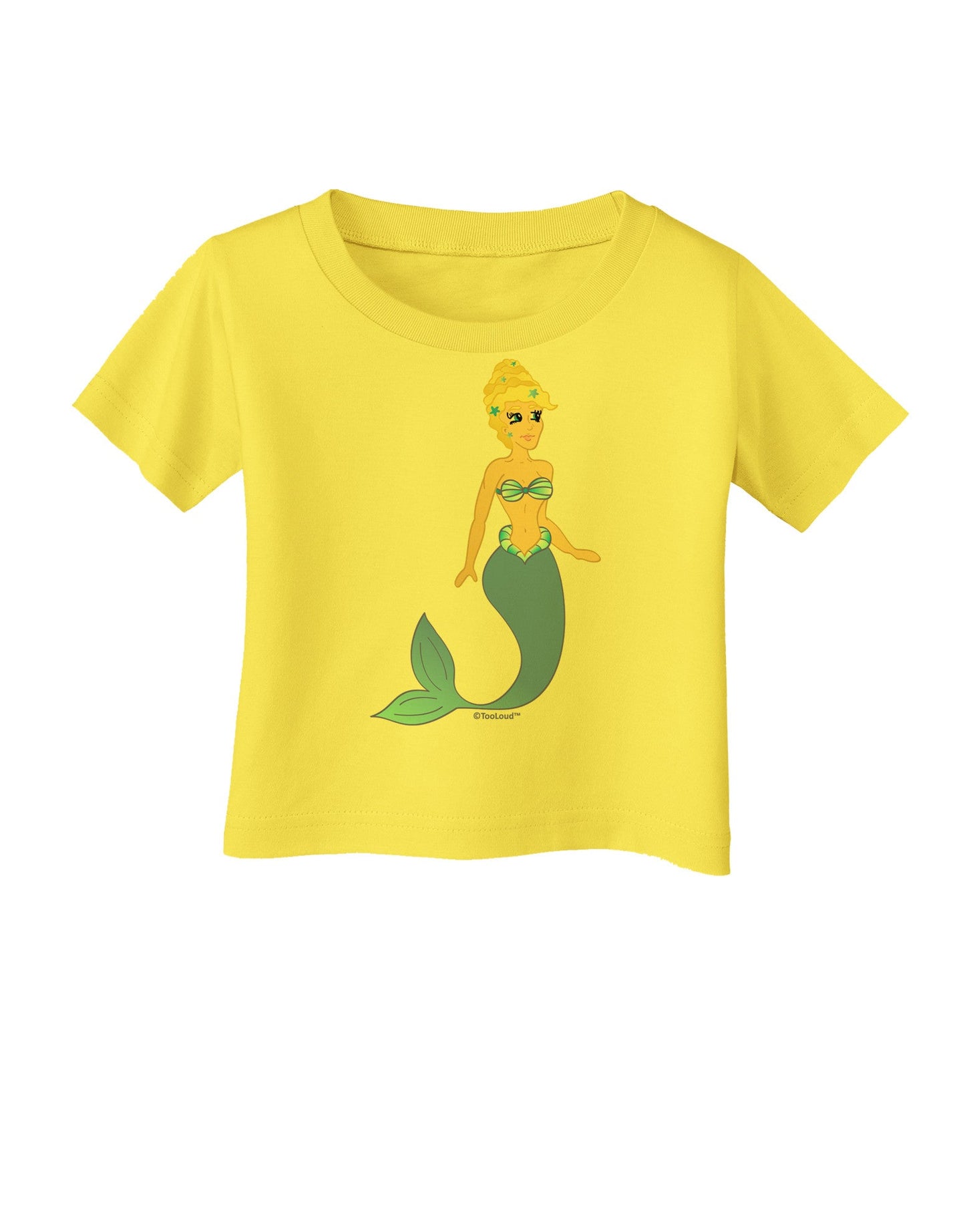 Mermaid Design - Blue Infant T-Shirt-Infant T-Shirt-TooLoud-Yellow-06-Months-Davson Sales