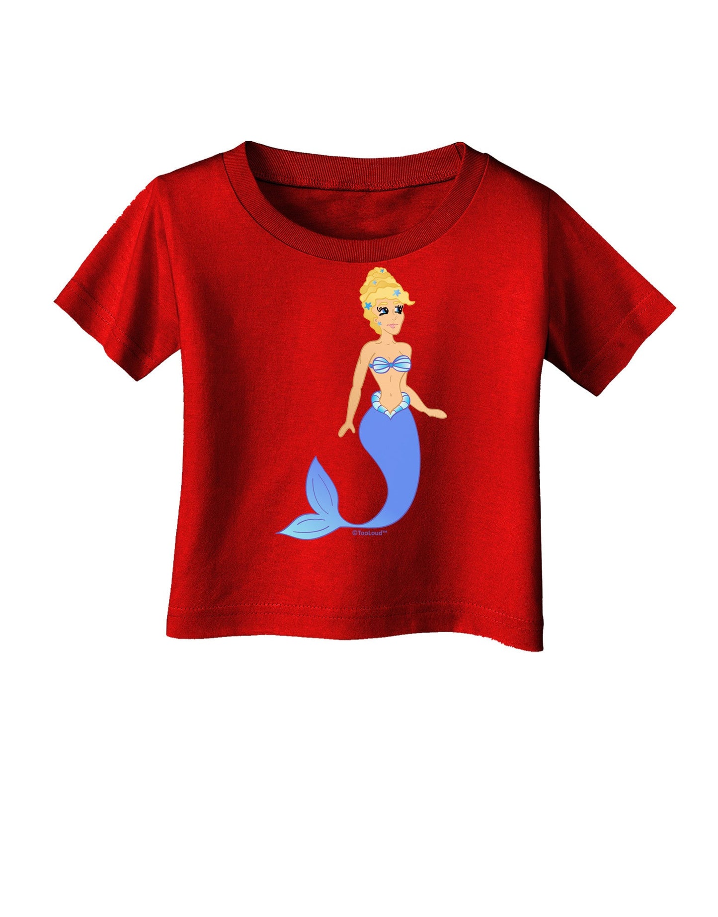 Mermaid Design - Blue Infant T-Shirt Dark-Infant T-Shirt-TooLoud-Red-06-Months-Davson Sales