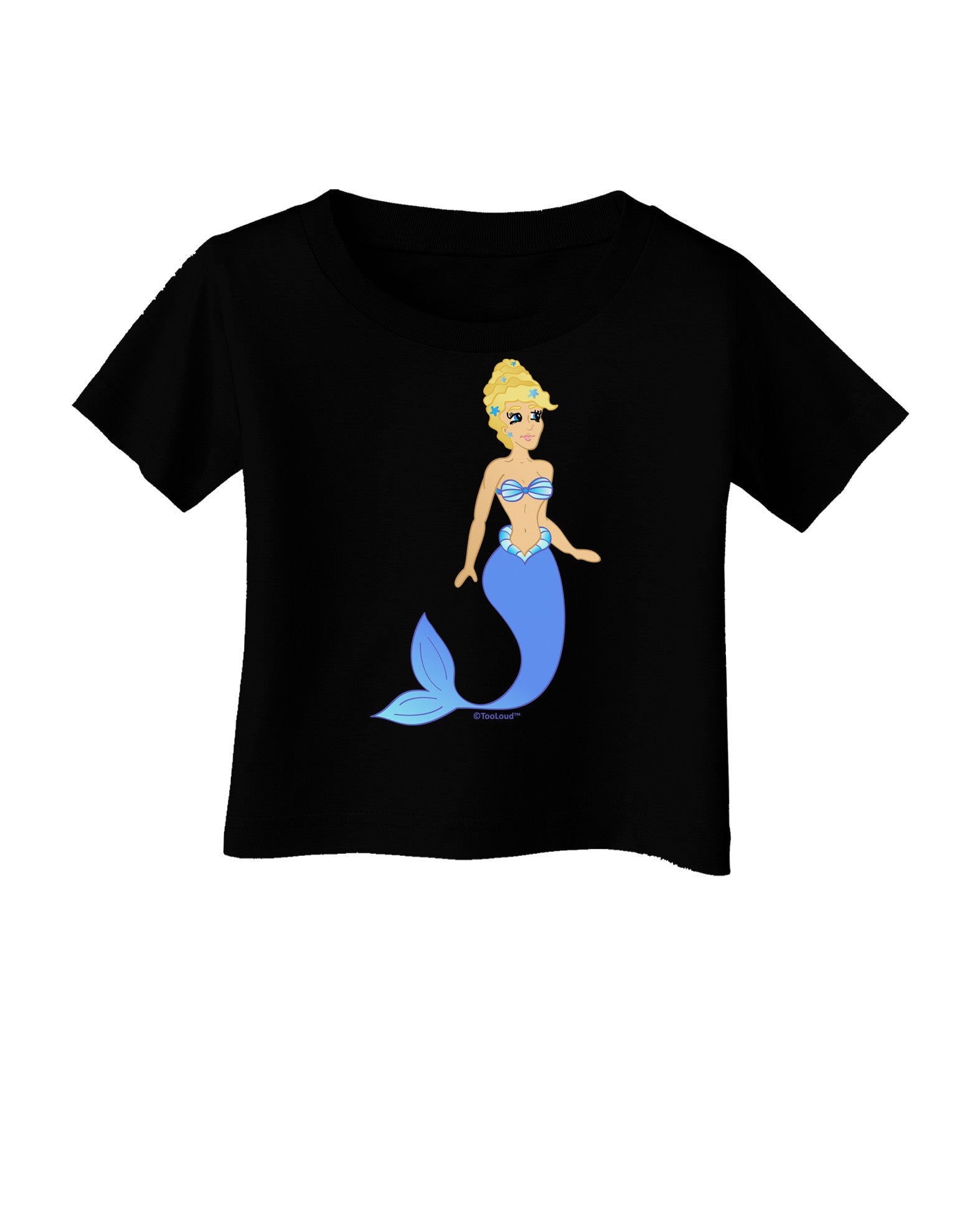 Mermaid Design - Blue Infant T-Shirt Dark-Infant T-Shirt-TooLoud-Black-06-Months-Davson Sales