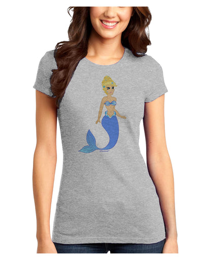 Mermaid Design - Blue Juniors T-Shirt-Womens Juniors T-Shirt-TooLoud-Ash-Gray-Juniors Fitted X-Small-Davson Sales