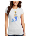 Mermaid Design - Blue Juniors T-Shirt-Womens Juniors T-Shirt-TooLoud-White-Juniors Fitted X-Small-Davson Sales