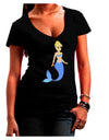 Mermaid Design - Blue Juniors V-Neck Dark T-Shirt-Womens V-Neck T-Shirts-TooLoud-Black-Juniors Fitted Small-Davson Sales