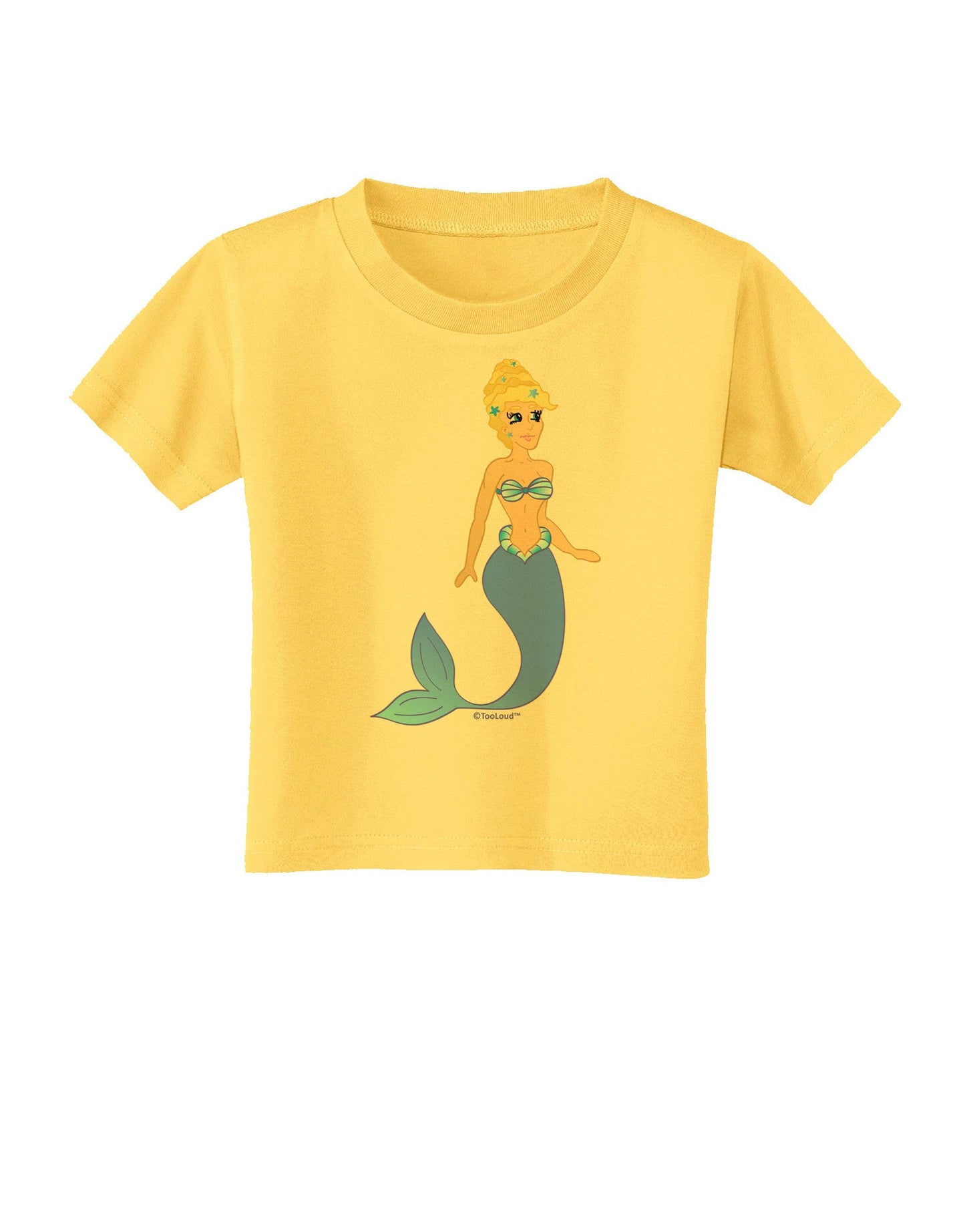 Mermaid Design - Blue Toddler T-Shirt-Toddler T-Shirt-TooLoud-Yellow-2T-Davson Sales