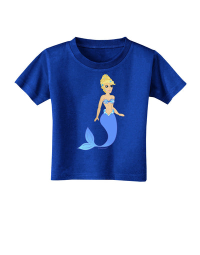 Mermaid Design - Blue Toddler T-Shirt Dark-Toddler T-Shirt-TooLoud-Royal-Blue-2T-Davson Sales