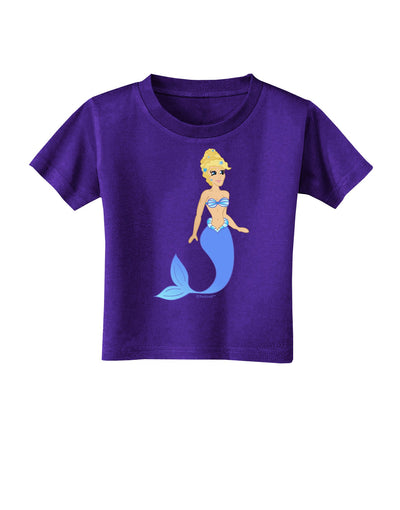 Mermaid Design - Blue Toddler T-Shirt Dark-Toddler T-Shirt-TooLoud-Purple-2T-Davson Sales