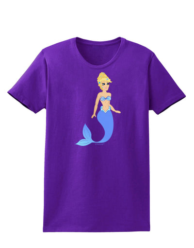 Mermaid Design - Blue Womens Dark T-Shirt-TooLoud-Purple-X-Small-Davson Sales