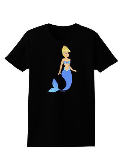 Mermaid Design - Blue Womens Dark T-Shirt-TooLoud-Black-X-Small-Davson Sales