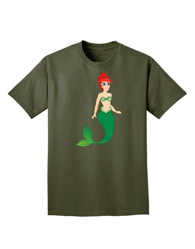 Mermaid Design - Green Adult Dark T-Shirt-Mens T-Shirt-TooLoud-Military-Green-Small-Davson Sales