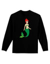 Mermaid Design - Green Adult Long Sleeve Dark T-Shirt-TooLoud-Black-Small-Davson Sales