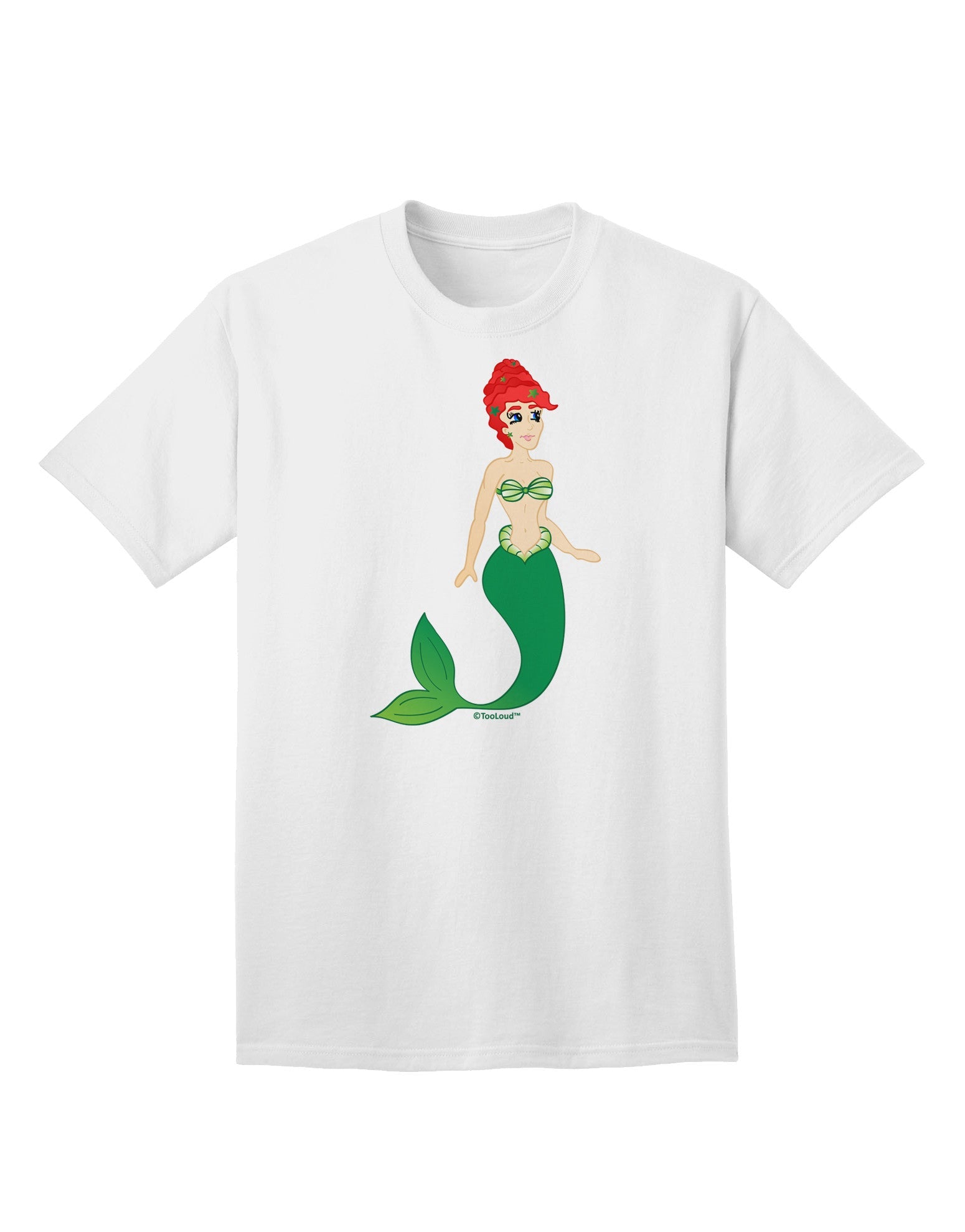 Mermaid Design - Green Adult T-Shirt-Mens T-Shirt-TooLoud-White-Small-Davson Sales