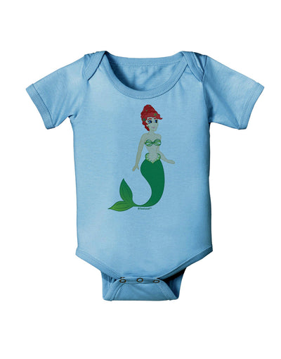 Mermaid Design - Green Baby Romper Bodysuit-Baby Romper-TooLoud-Light-Blue-06-Months-Davson Sales