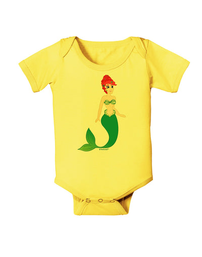 Mermaid Design - Green Baby Romper Bodysuit-Baby Romper-TooLoud-Yellow-06-Months-Davson Sales