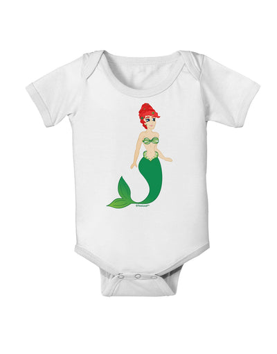 Mermaid Design - Green Baby Romper Bodysuit-Baby Romper-TooLoud-White-06-Months-Davson Sales