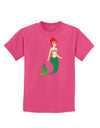 Mermaid Design - Green Childrens Dark T-Shirt-Childrens T-Shirt-TooLoud-Sangria-X-Small-Davson Sales