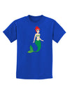 Mermaid Design - Green Childrens Dark T-Shirt-Childrens T-Shirt-TooLoud-Royal-Blue-X-Small-Davson Sales