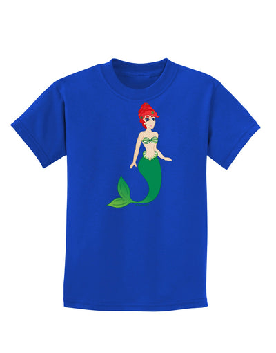 Mermaid Design - Green Childrens Dark T-Shirt-Childrens T-Shirt-TooLoud-Royal-Blue-X-Small-Davson Sales